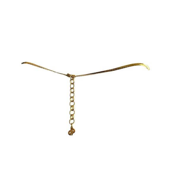 Authentic Christian Dior Archangel Necklace*Swarovski Crystals* Gold Herringbone - Picture 4 of 6